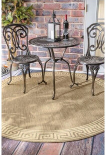 Subi Tan Greek Key Flatweave Rug