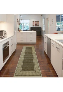 Soleil Tan Border Flatweave Rug