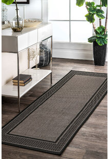 Subi Brown Border Flatweave Rug