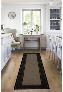 Soleil Black Border Flatweave Rug