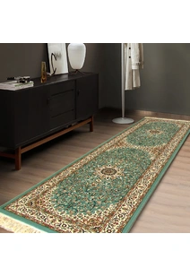 Tapis Blue Traditional Fringed Rug