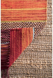 Tami Red Striped Flatweave Rug