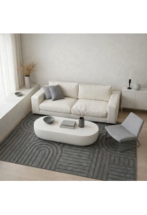 Viper Dark Grey Modern Arch Rug