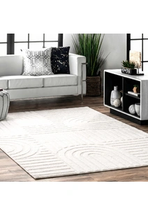 Viper White Modern Arch Rug