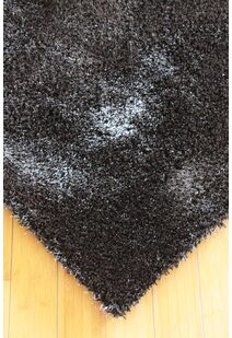 Vera Thick Plain Black Shaggy Rug
