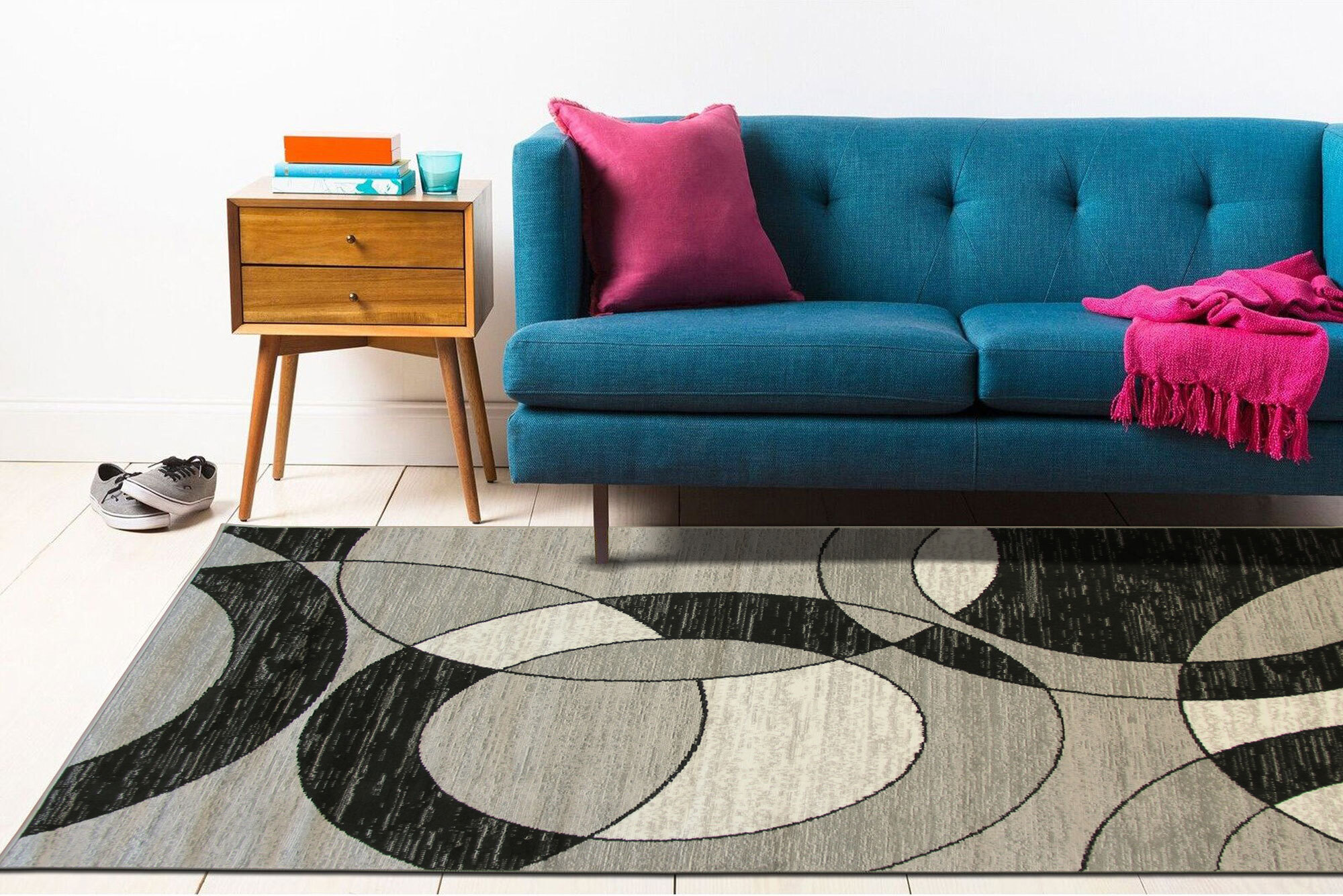 Large View Atlanta Modern Circle Design Rug