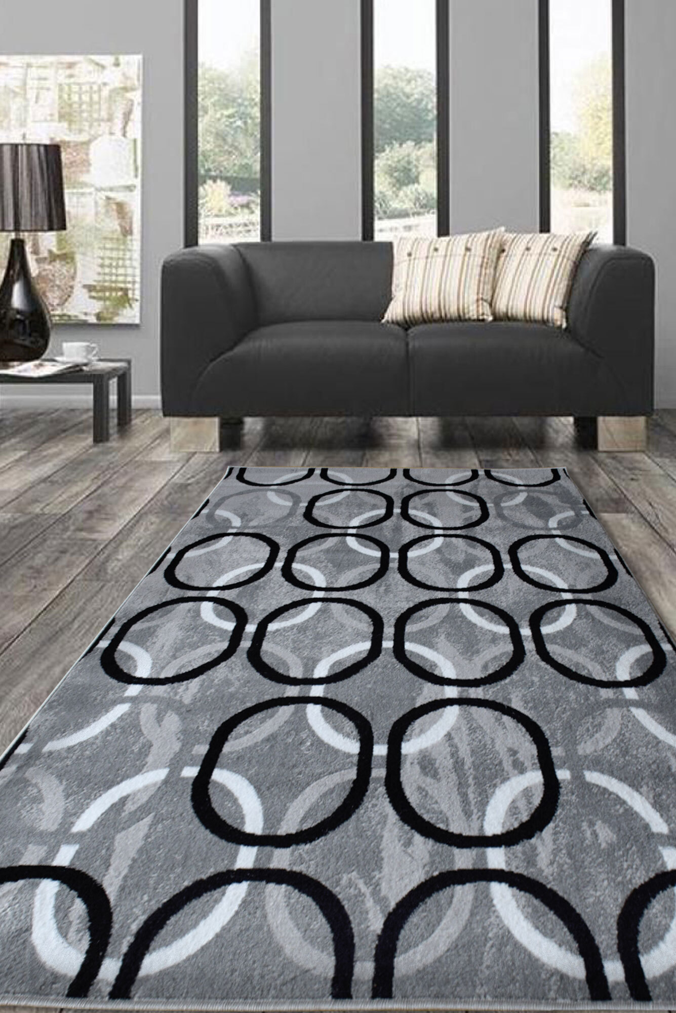 Large View Atlanta Modern Circle Pattern Rug