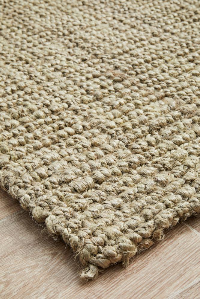 Agra Tan Hand Loomed Jute Rug