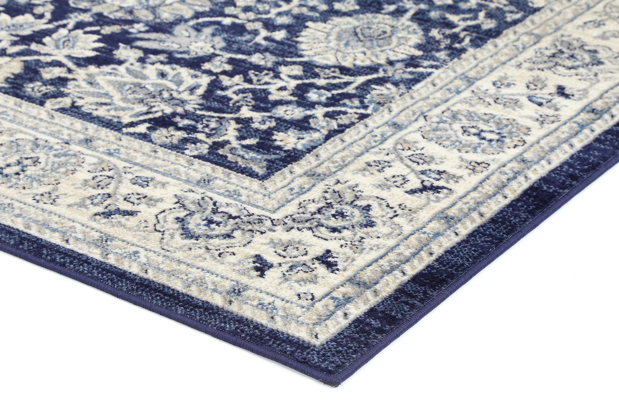Alfred Blue Traditional Border Rug