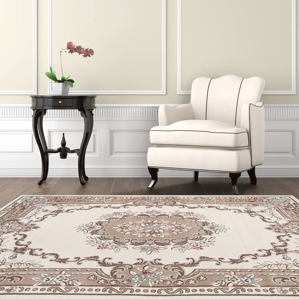 Abbie Cream Aubusson Floral Rugs