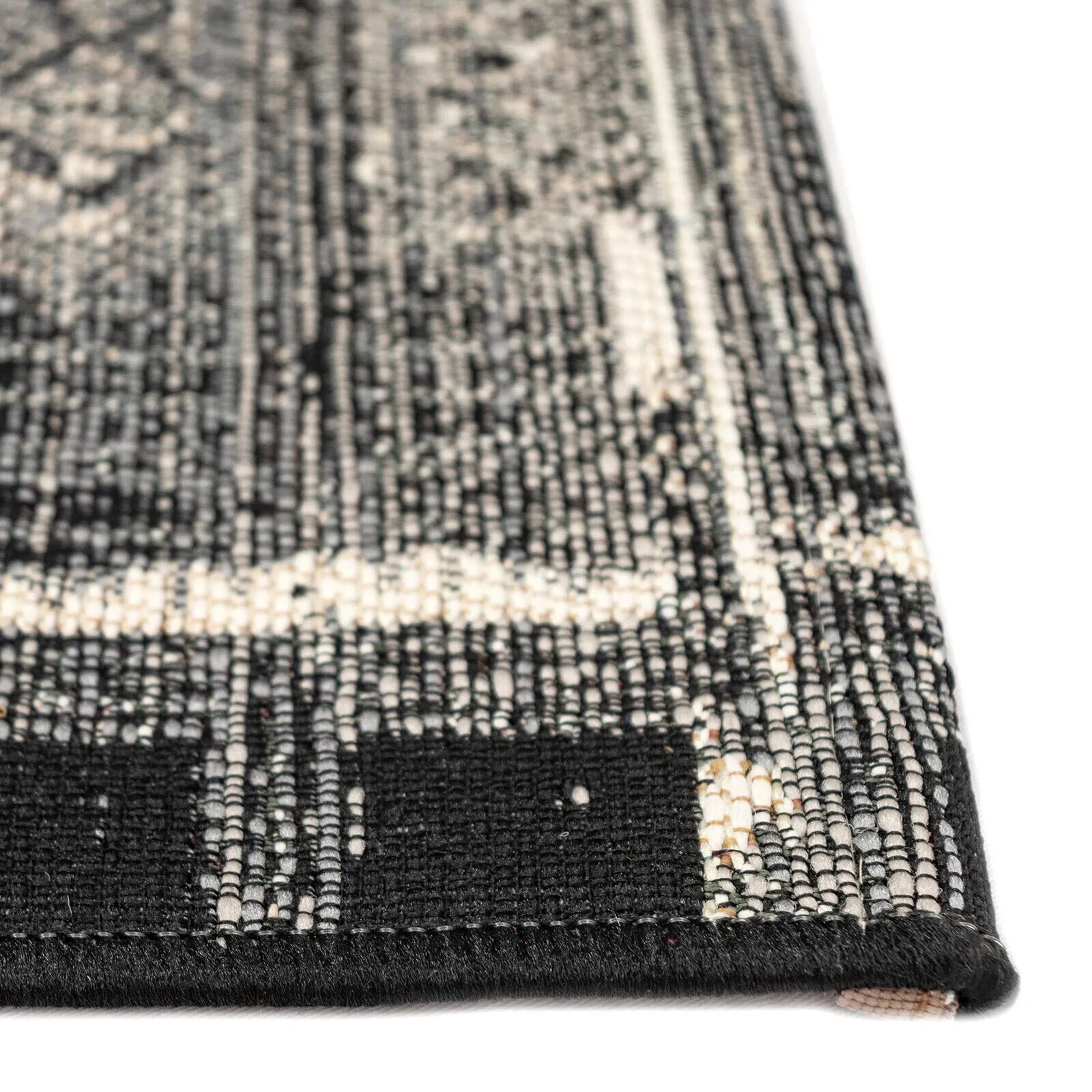 Aperto Black Tribal Pattern Rug