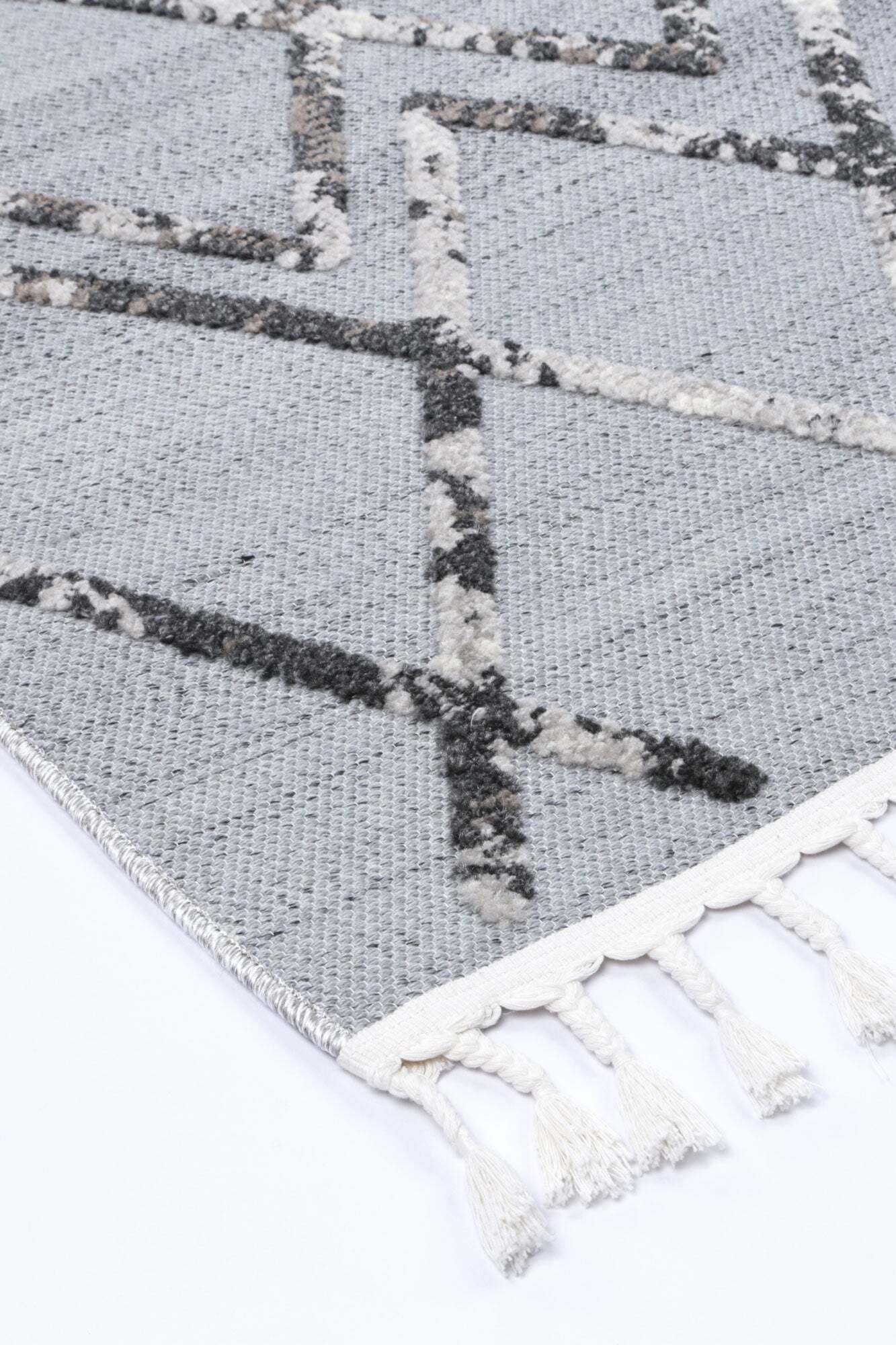 Large View Ariel Moroccan Trellis Fringed Rug