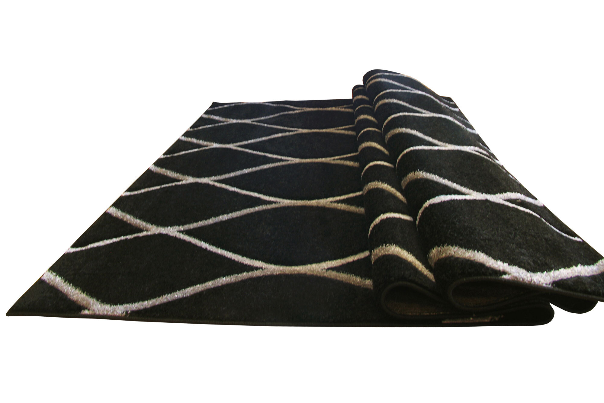 Bonnie Modern Black Trellis Rug