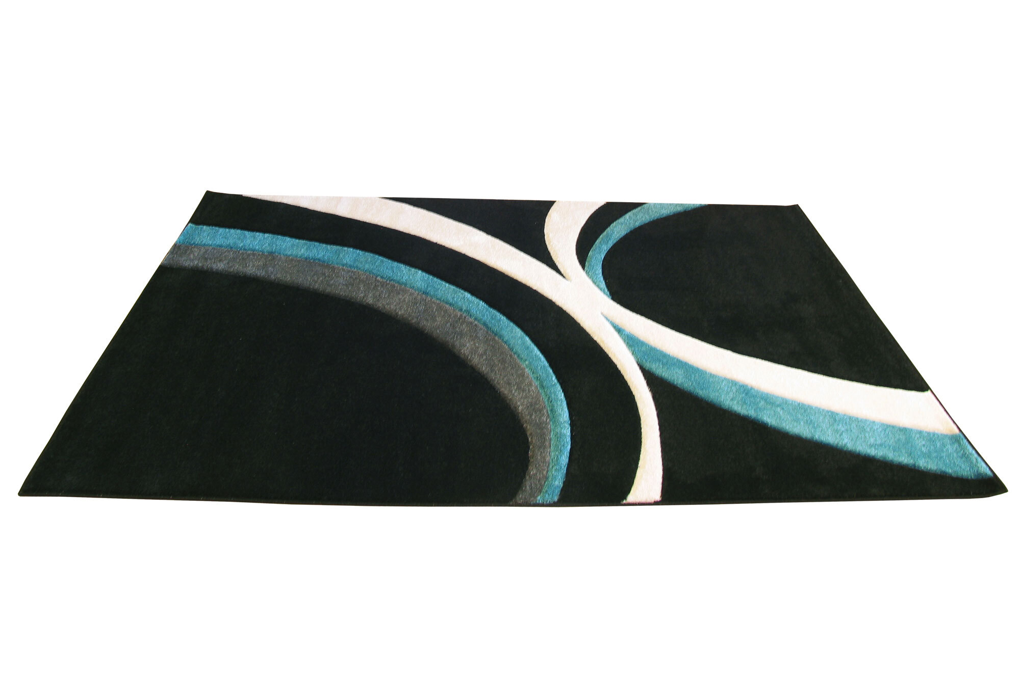 Bonnie Black Modern Abstract Rug