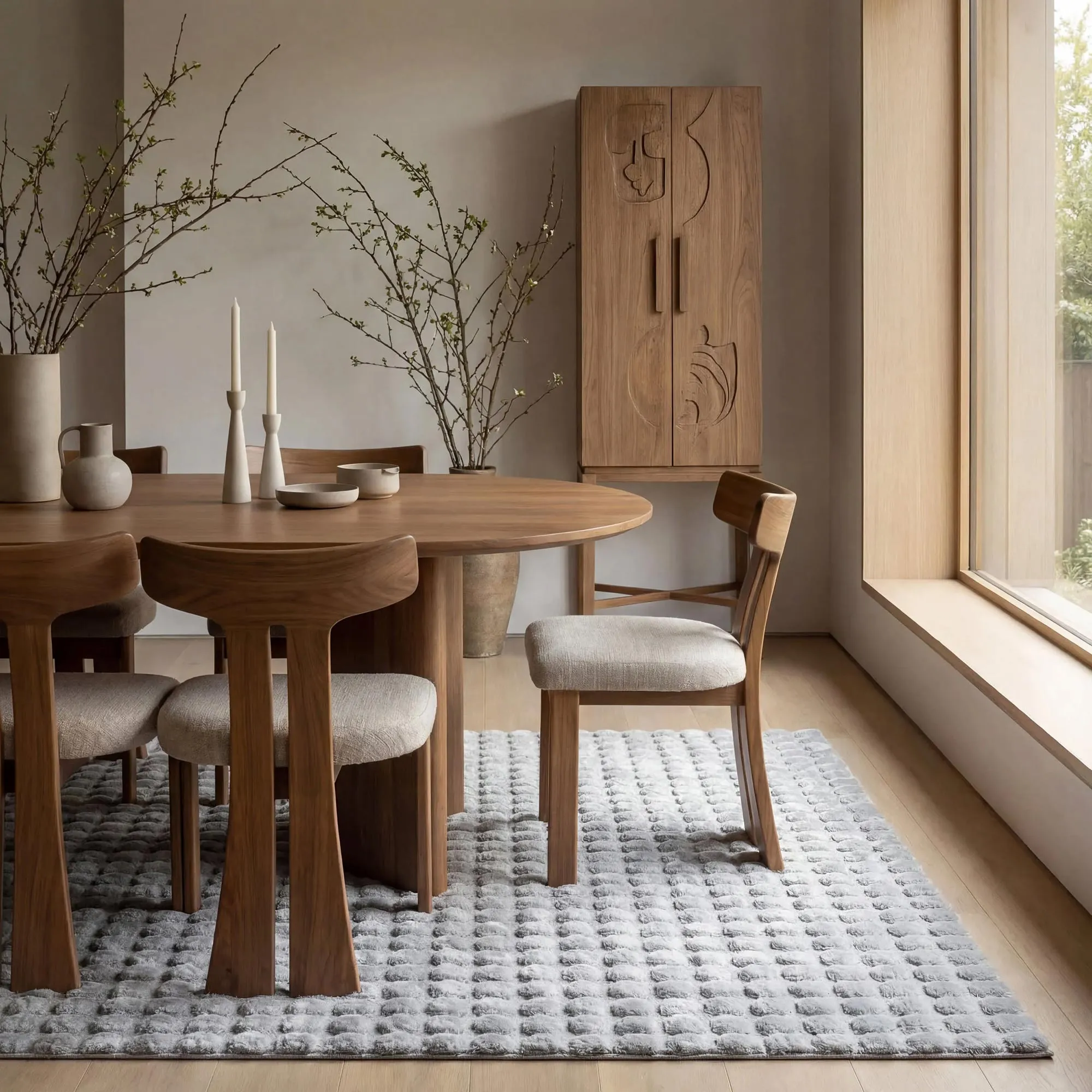 Bubble Plush Washable Rug