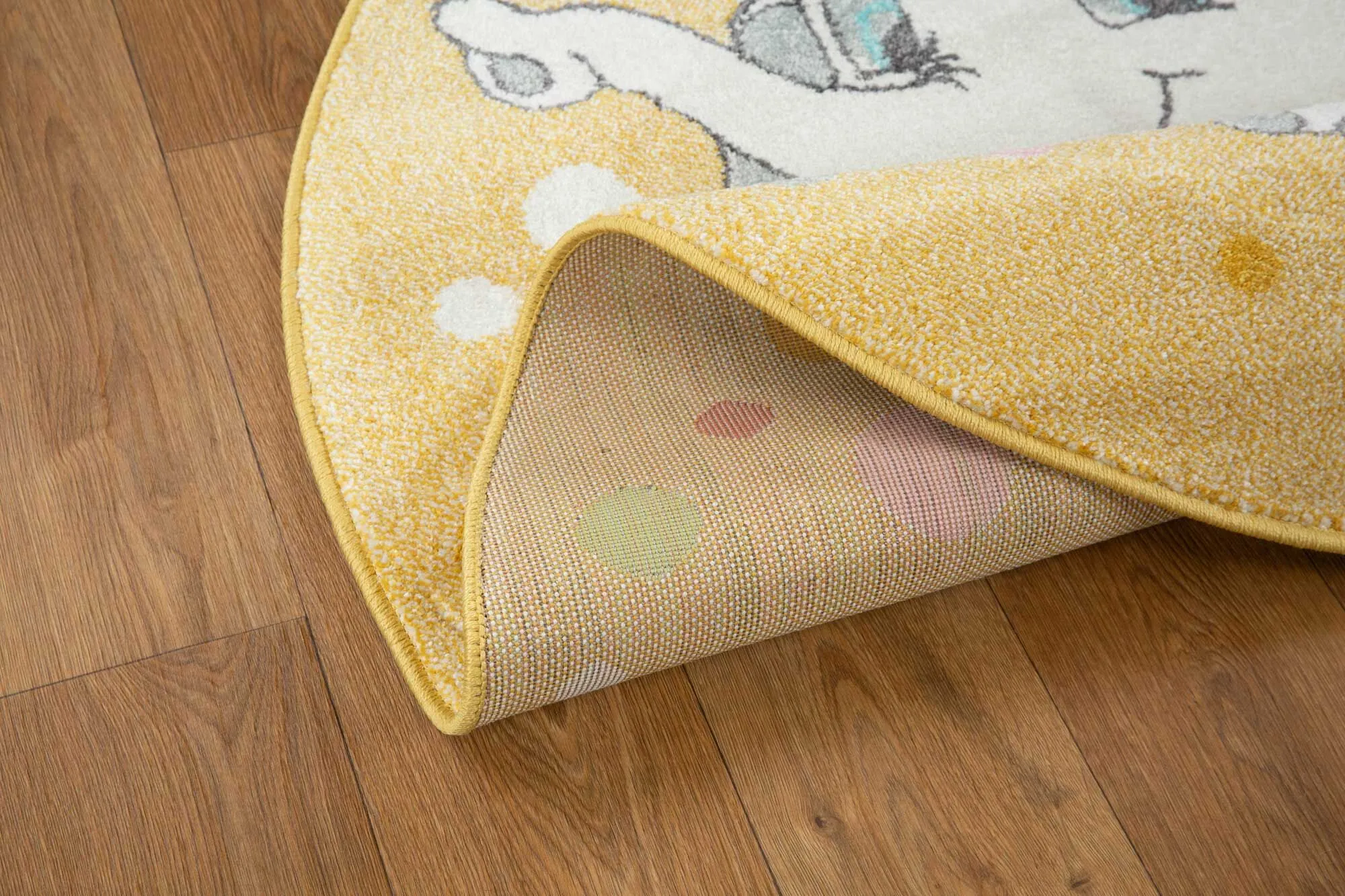 Large View Candy Elephant Kids Round Rug