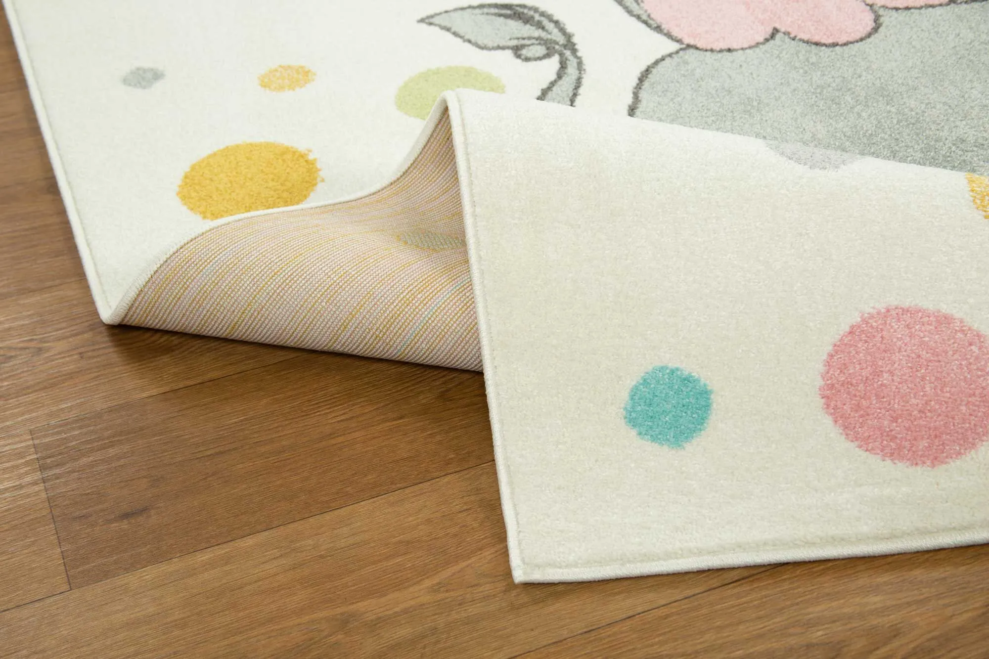 Candy Elephant Kids Square Rug