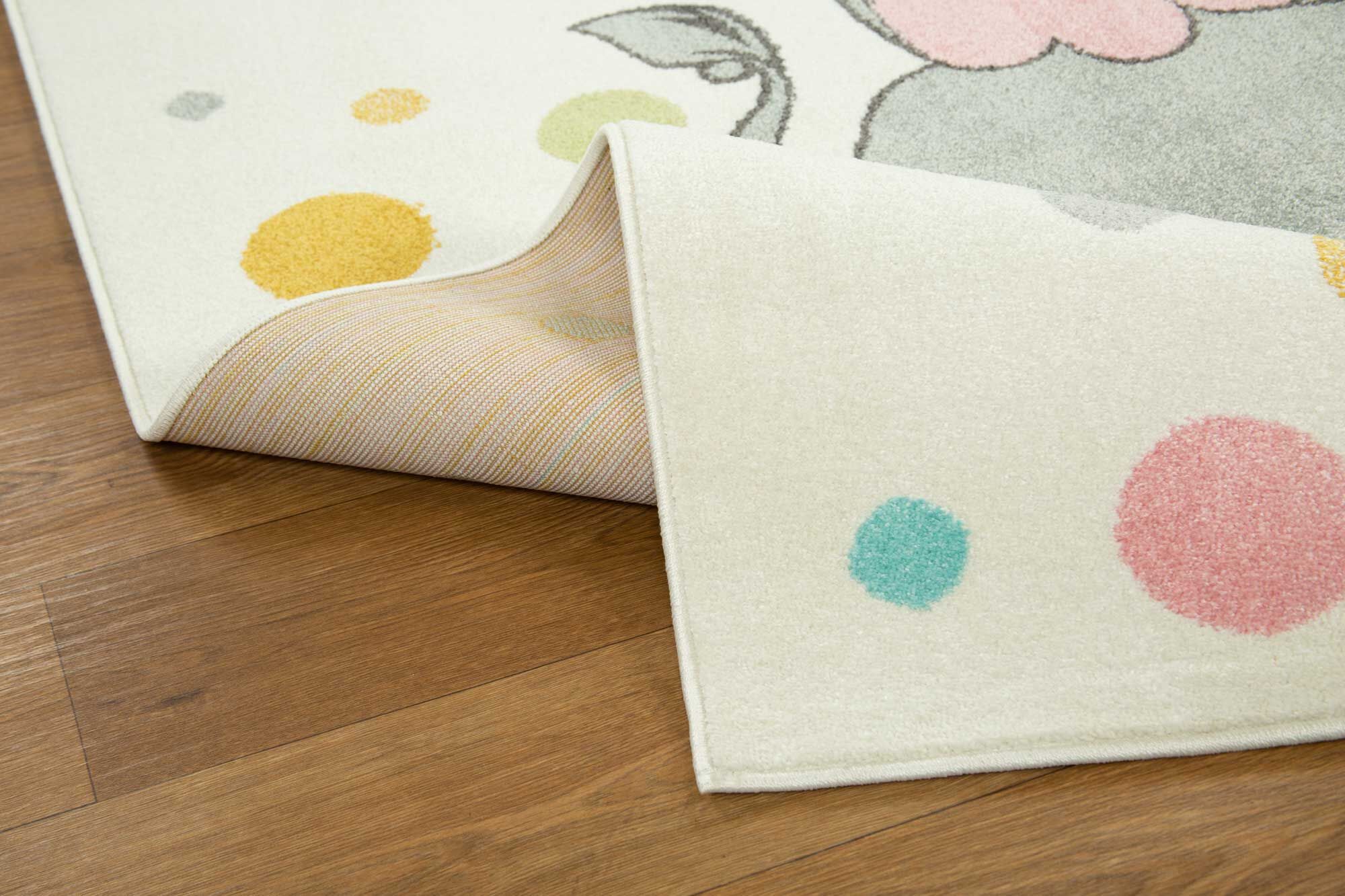 Large View Candy Elephant Kids Square Rug