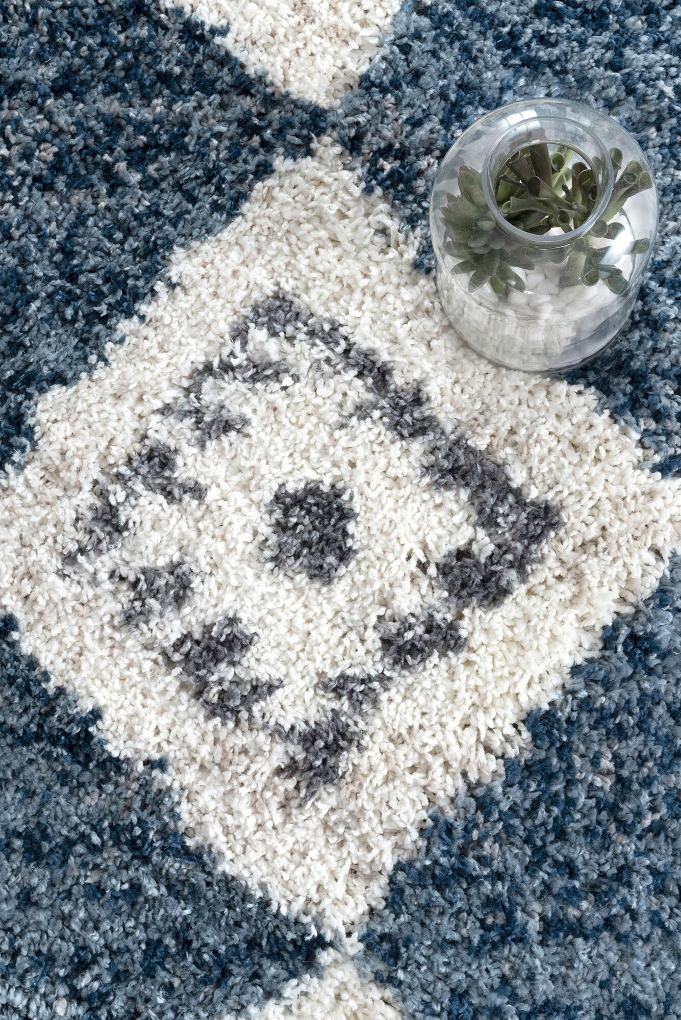 Large View Charles Blue Moroccan Shaggy Rug