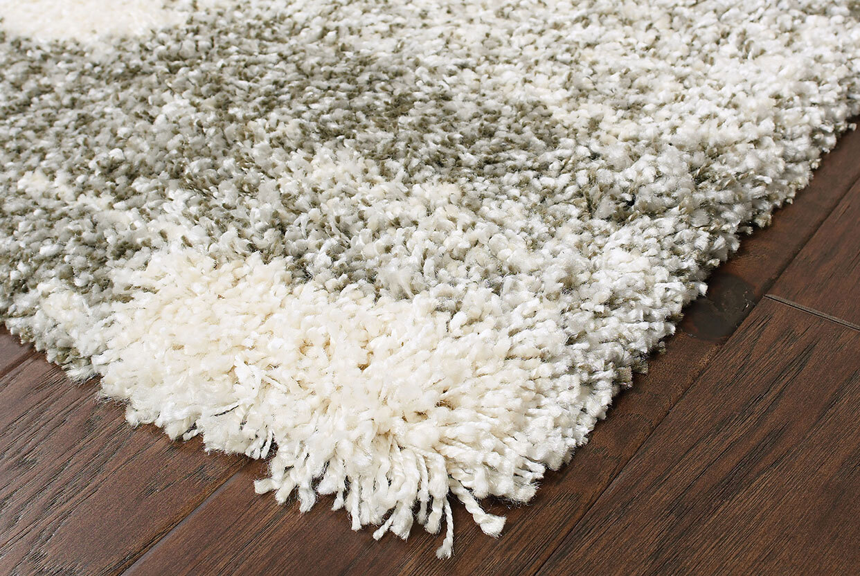 Ciro Beige Abstract Shaggy Rug