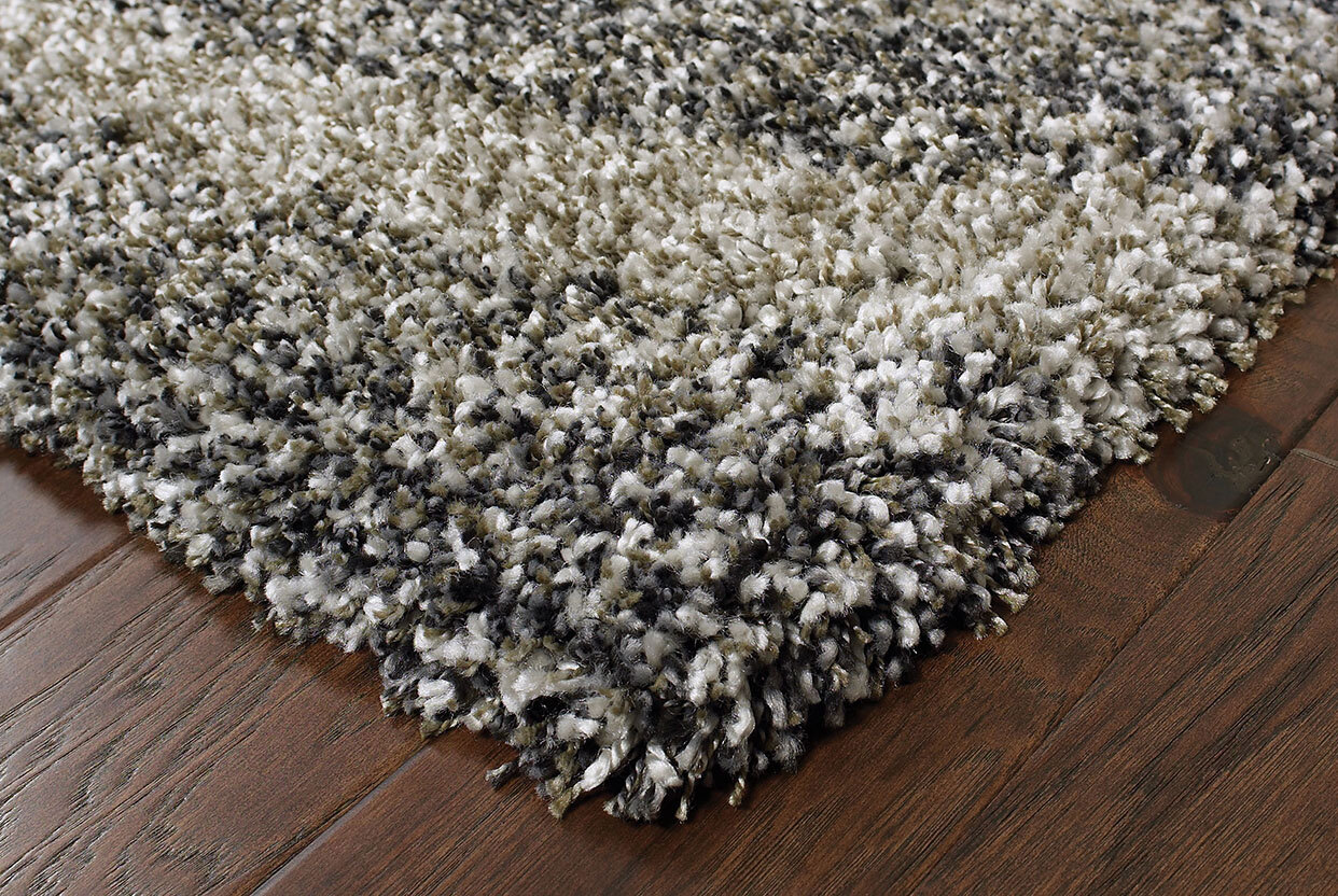 Large View Ciro Grey Wavy Shaggy Rug