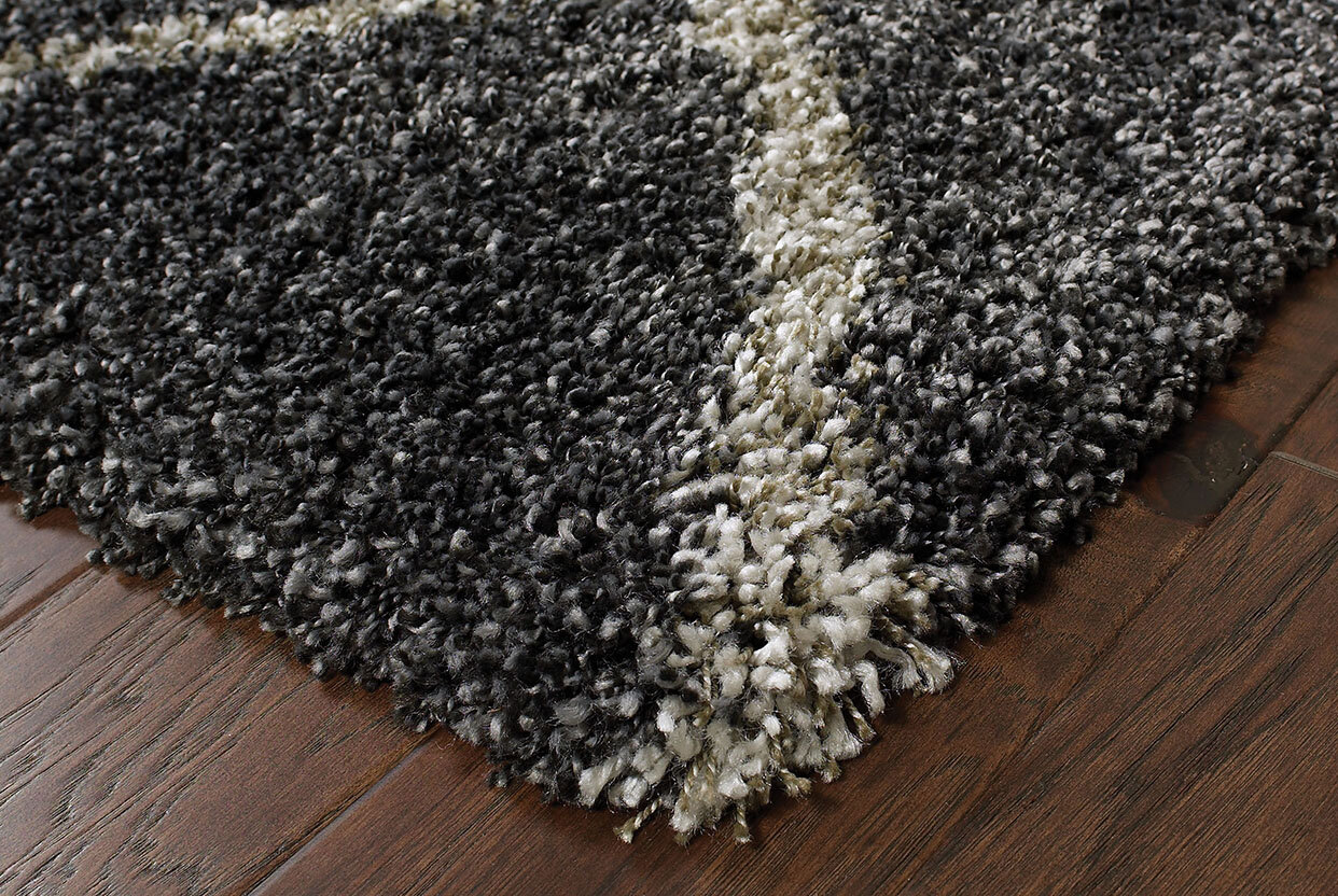 Large View Ciro Black Moroccan Shaggy Rug