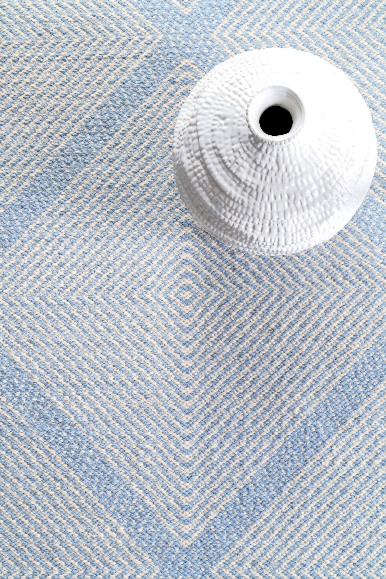 Dhurrie Blue Flatweave Wool Rug