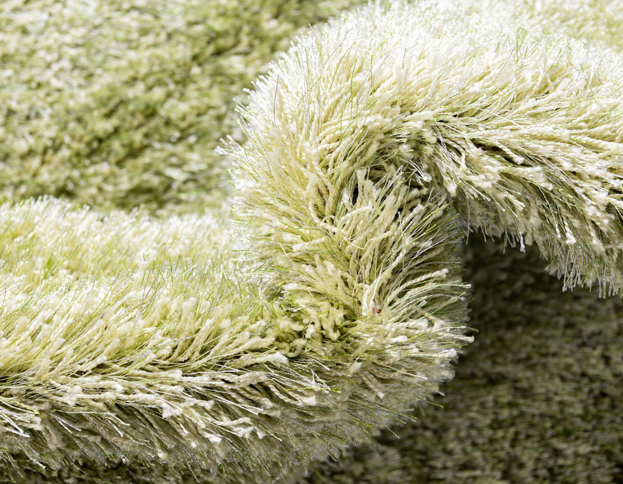 Large View Dream Thick Green Shaggy Rug