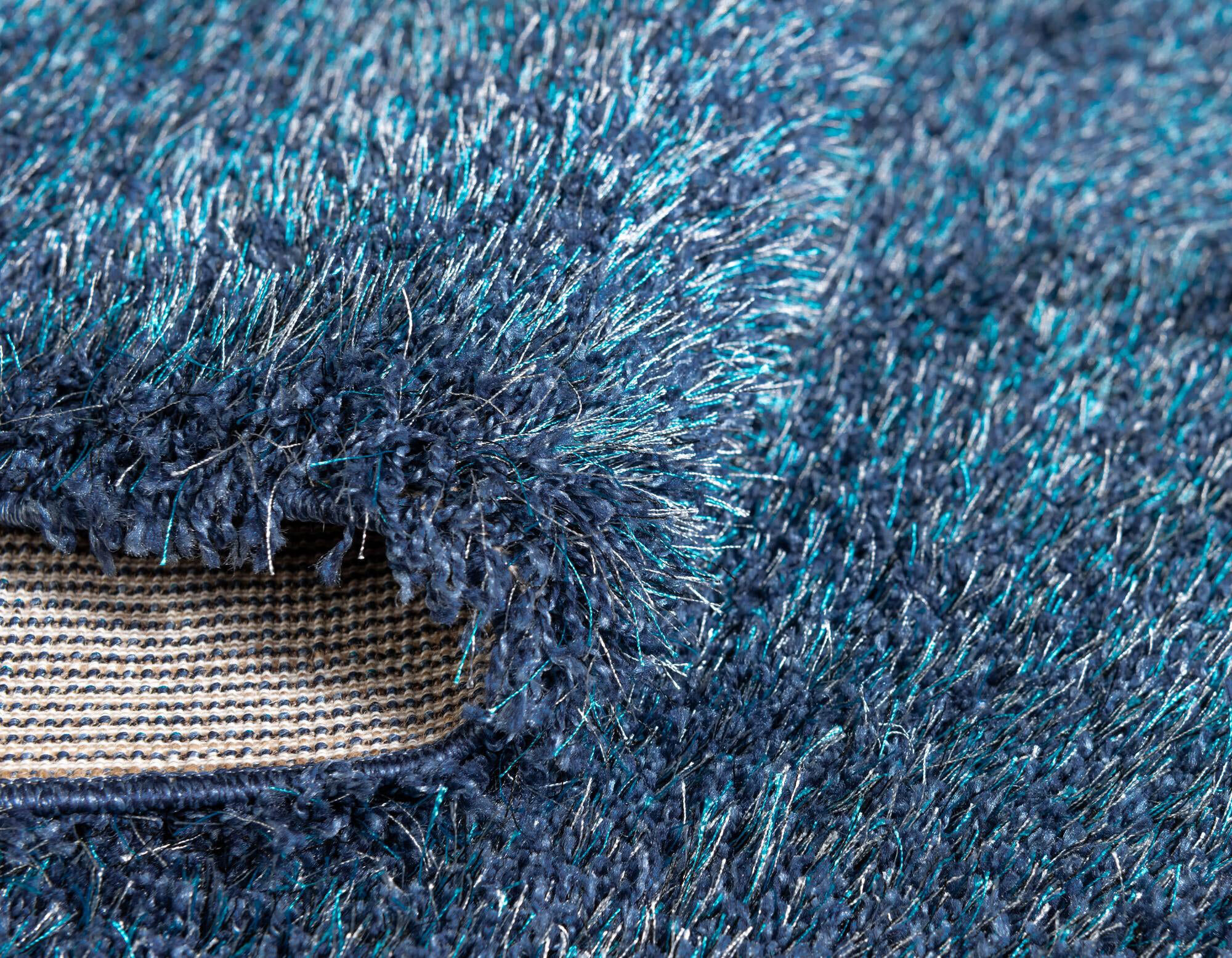 Dream Plain Blue Shaggy Rug