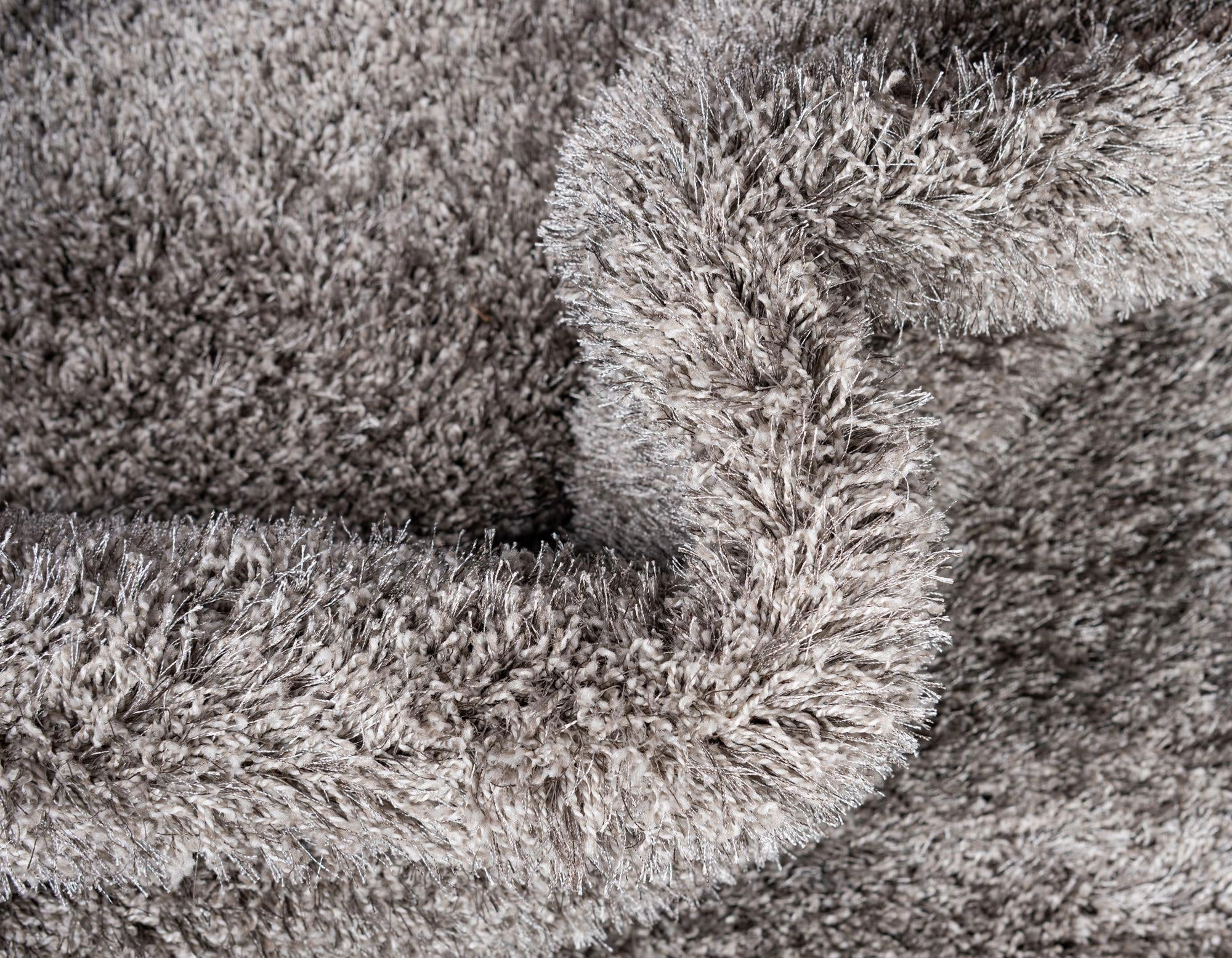 Large View Dream Plain Grey Shaggy Rug