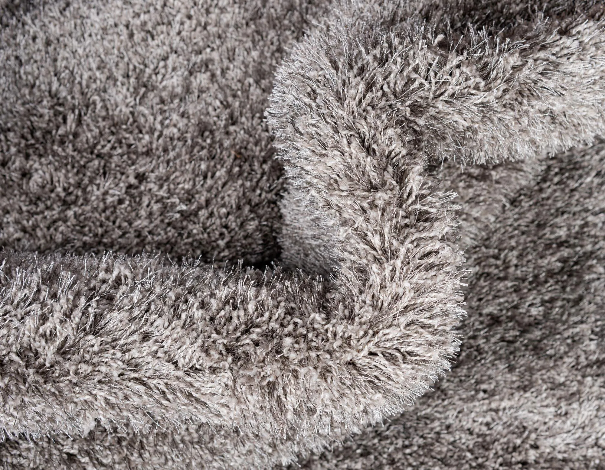 Large View Dream Plain Grey Shaggy Rug