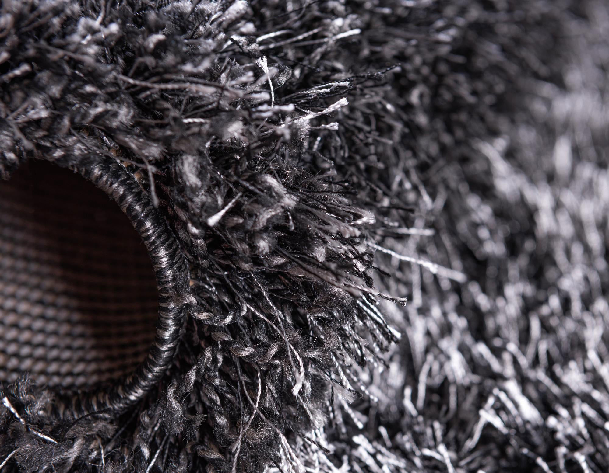 Large View Dream Plain Black Shaggy Rug