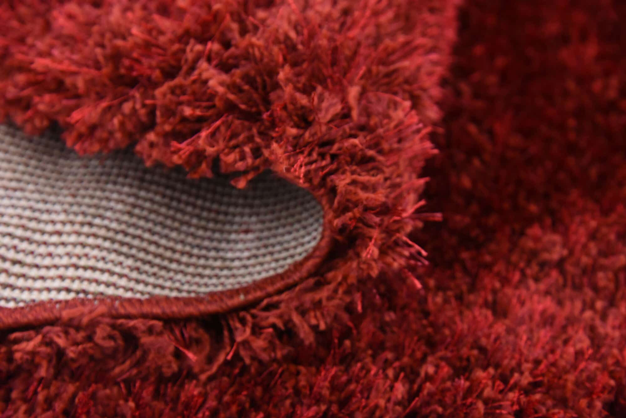 Large View Dream Plain Red Thick Shaggy Rug