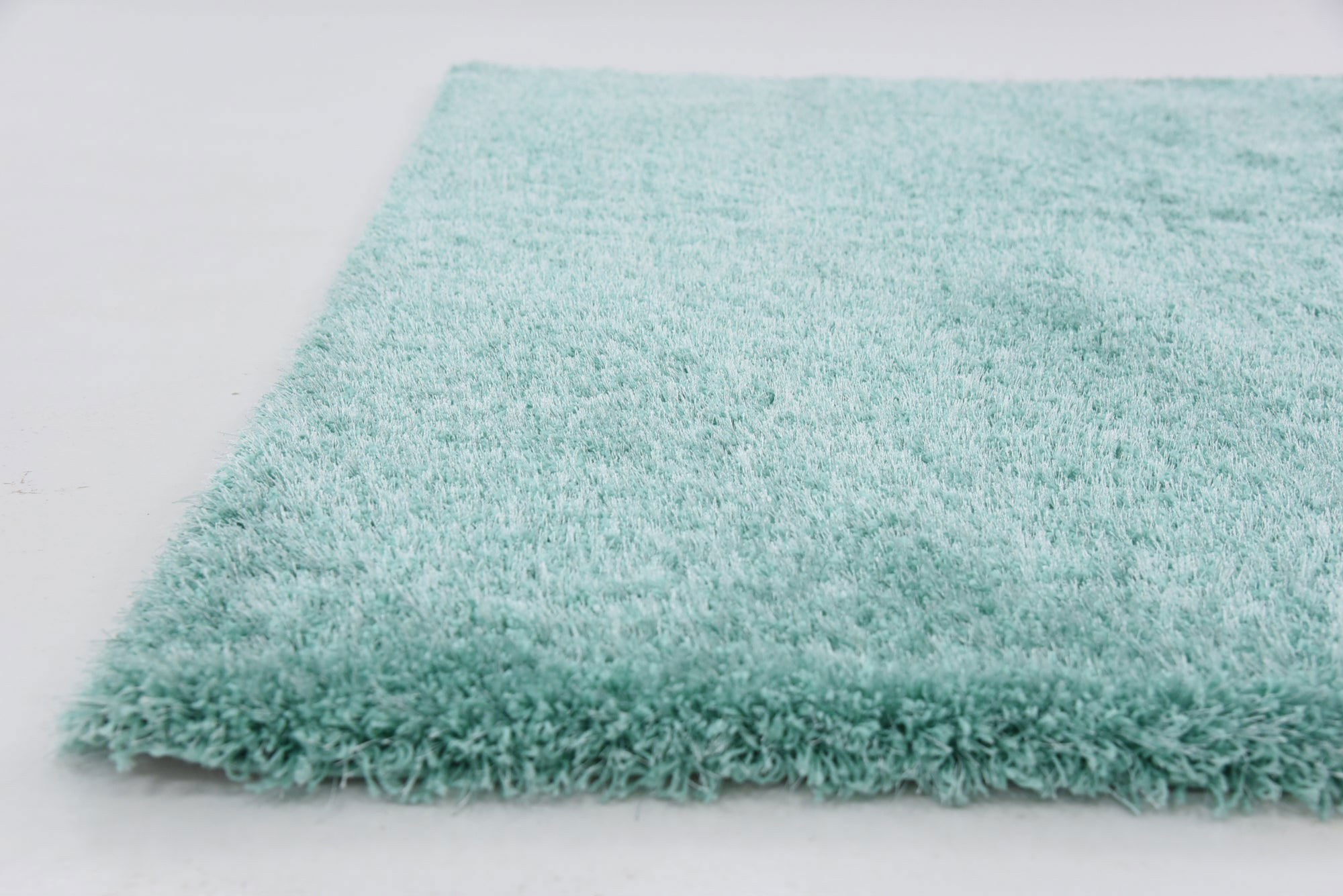 Large View Dream Plain Green Thick Shag Rug