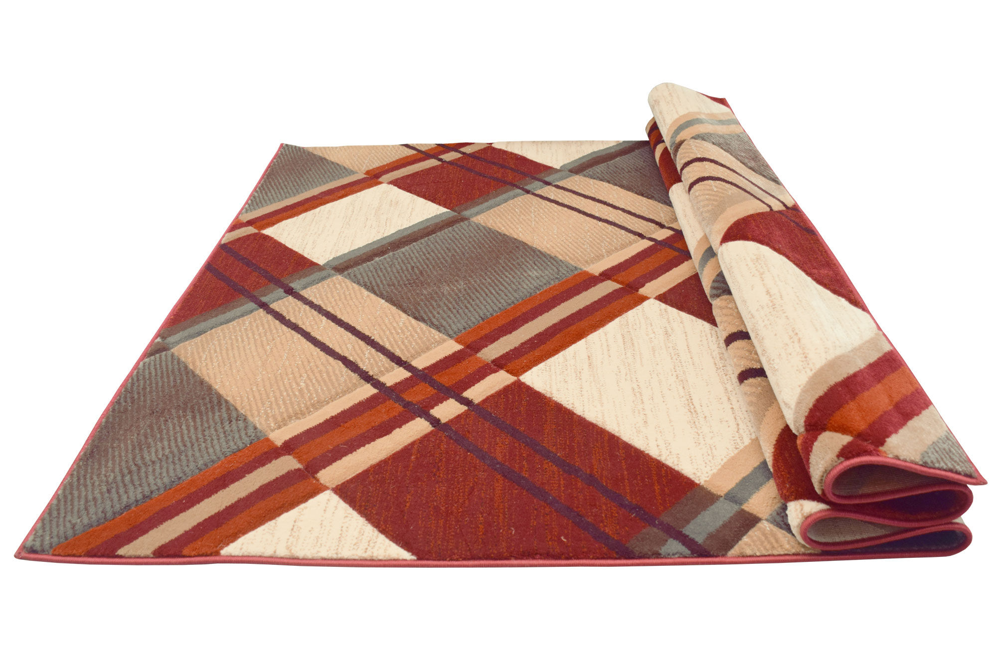 Eliza Carved Tartan Pattern Rug