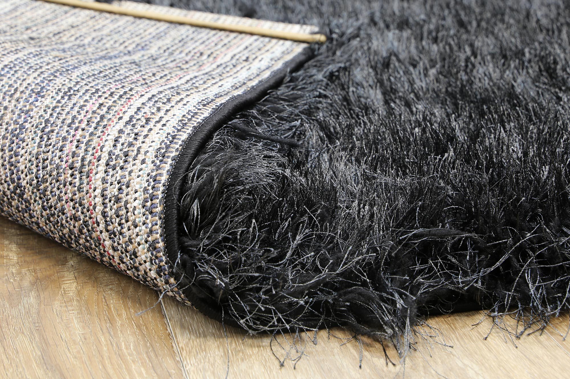 Elisa Silky Soft Black Shaggy Rug