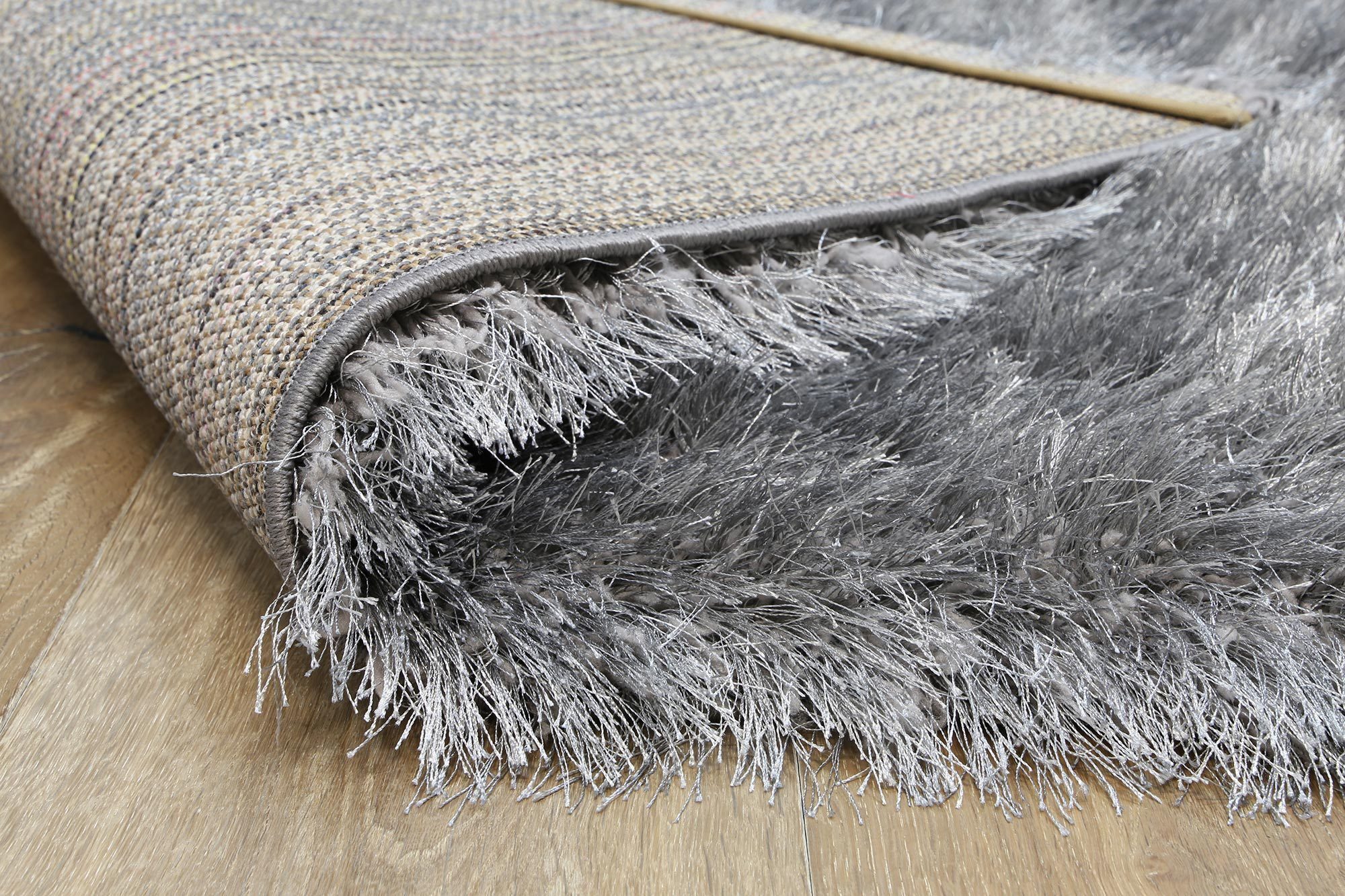 Elisa Plain Grey Thick Shaggy Rug