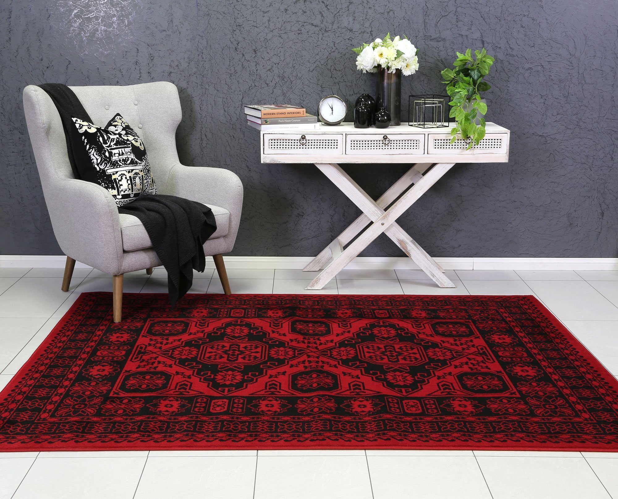 Large View Emma Afghan Tribal Design Rug