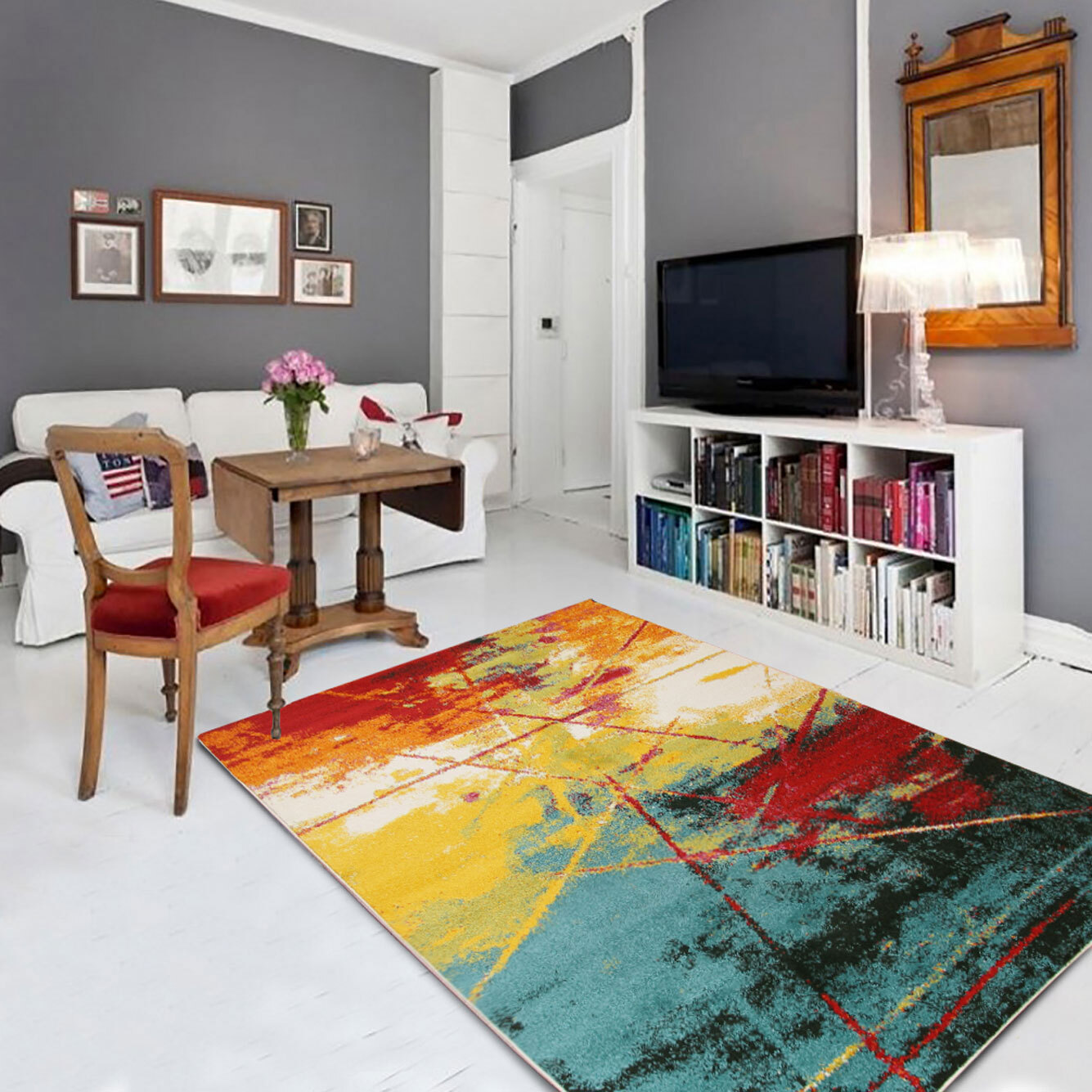 Ellen Multi Coloured Modern Rug