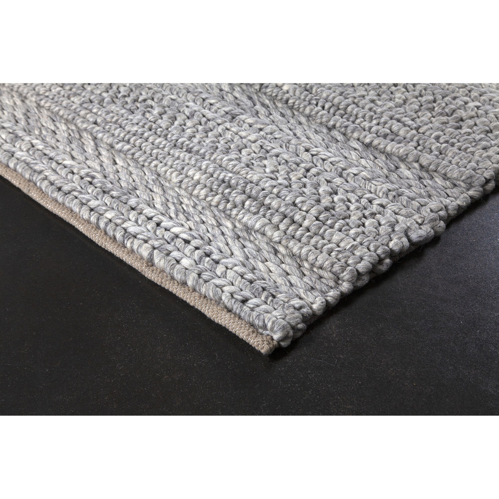 Echo Grey Hand Braided Wool Rug