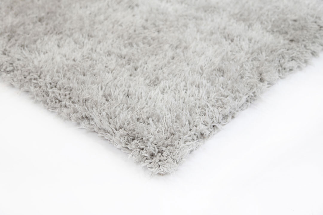 Large View Flavia Plain Grey Thick Shaggy Rug
