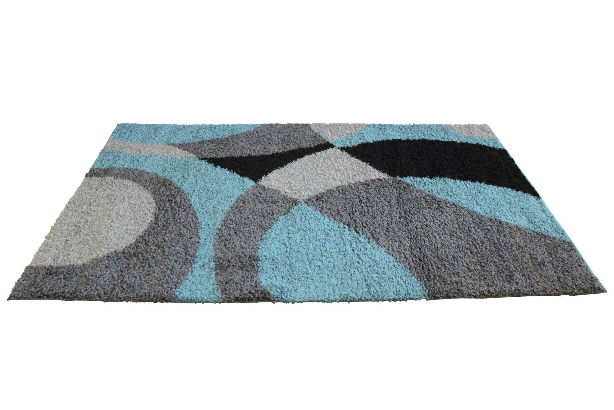 Large View Moss Modern Abstract Shag Rug