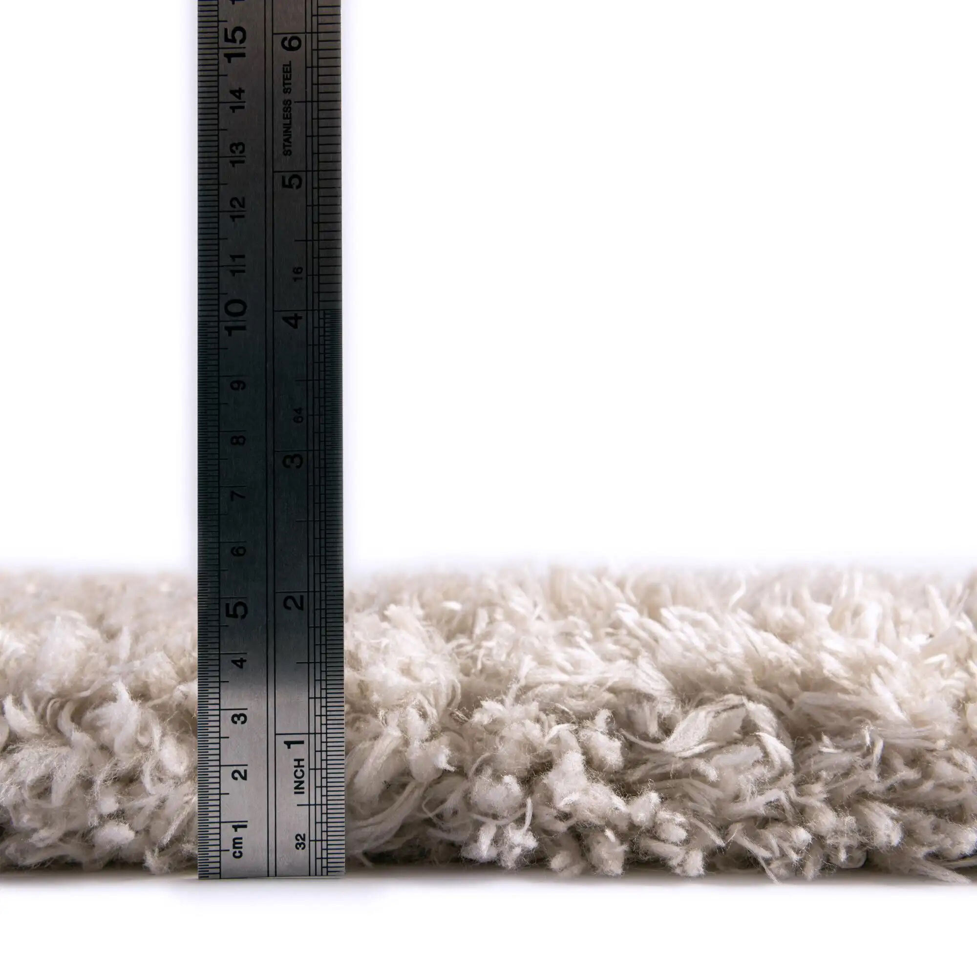 Large View Frida Plain Cream Shaggy Rug