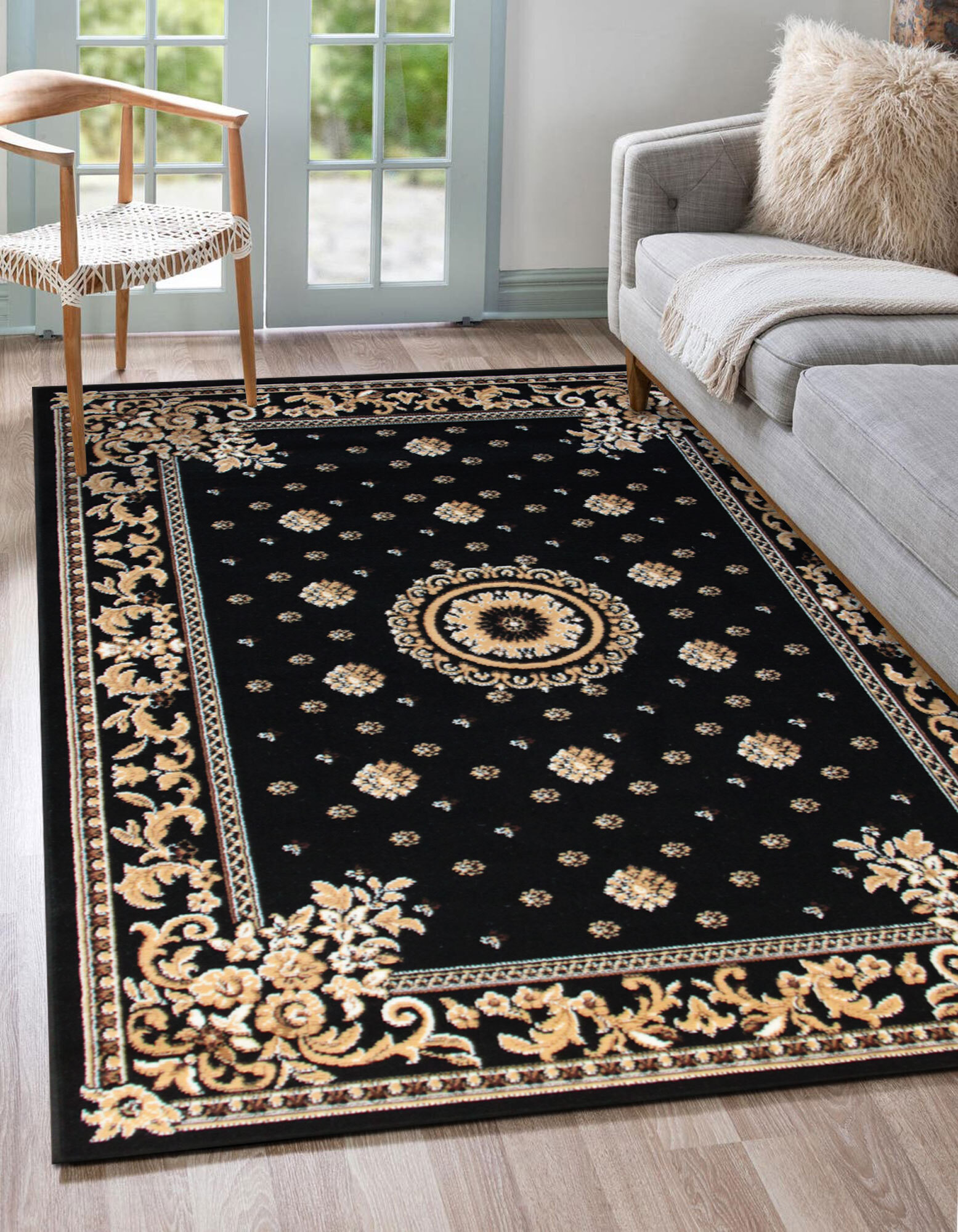 Gil Traditional Rug Black Rugs Afterpay & Zippay