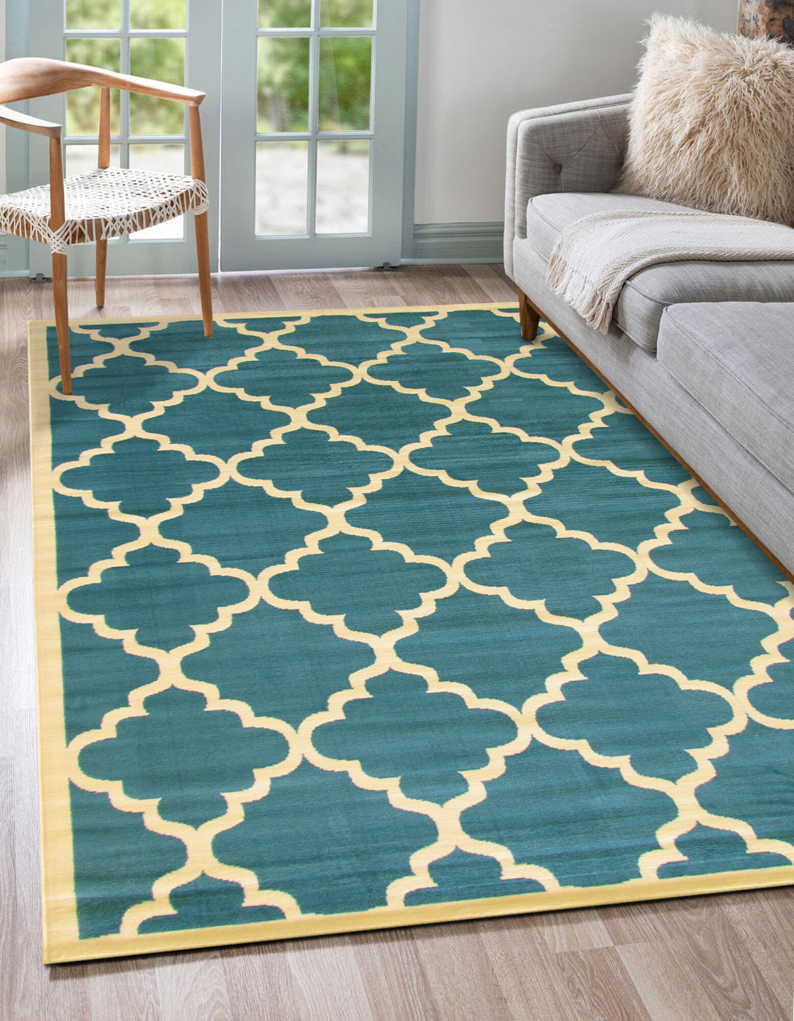 Gil Modern Blue Trellis Rug