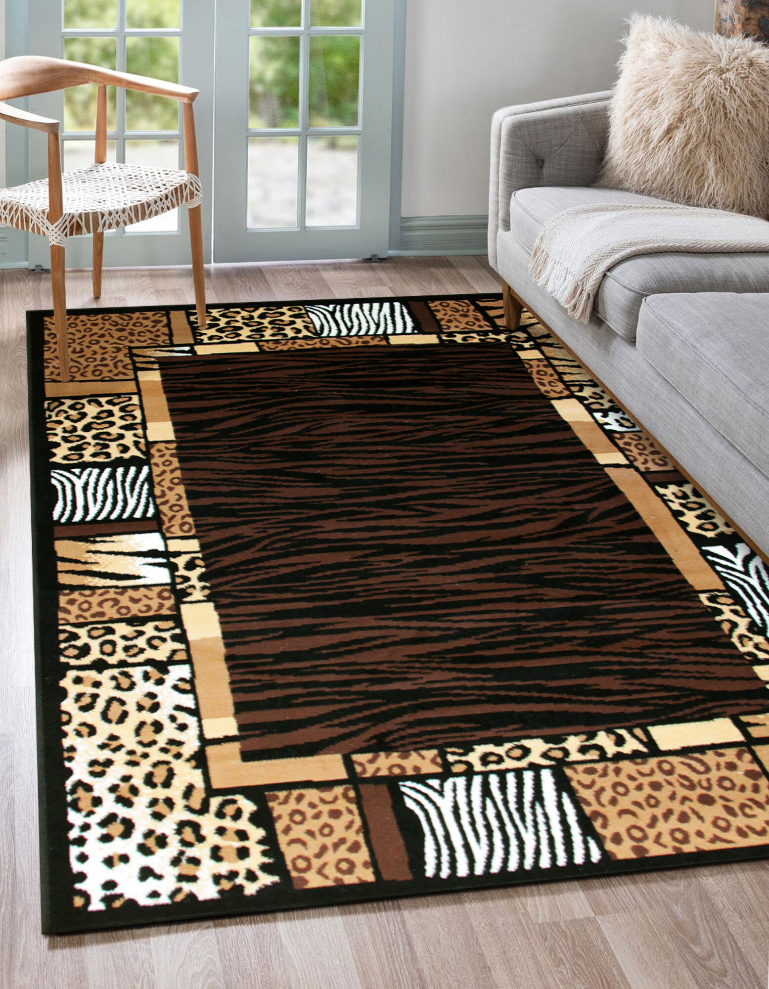 Gil Brown Animal Print Safari Rug