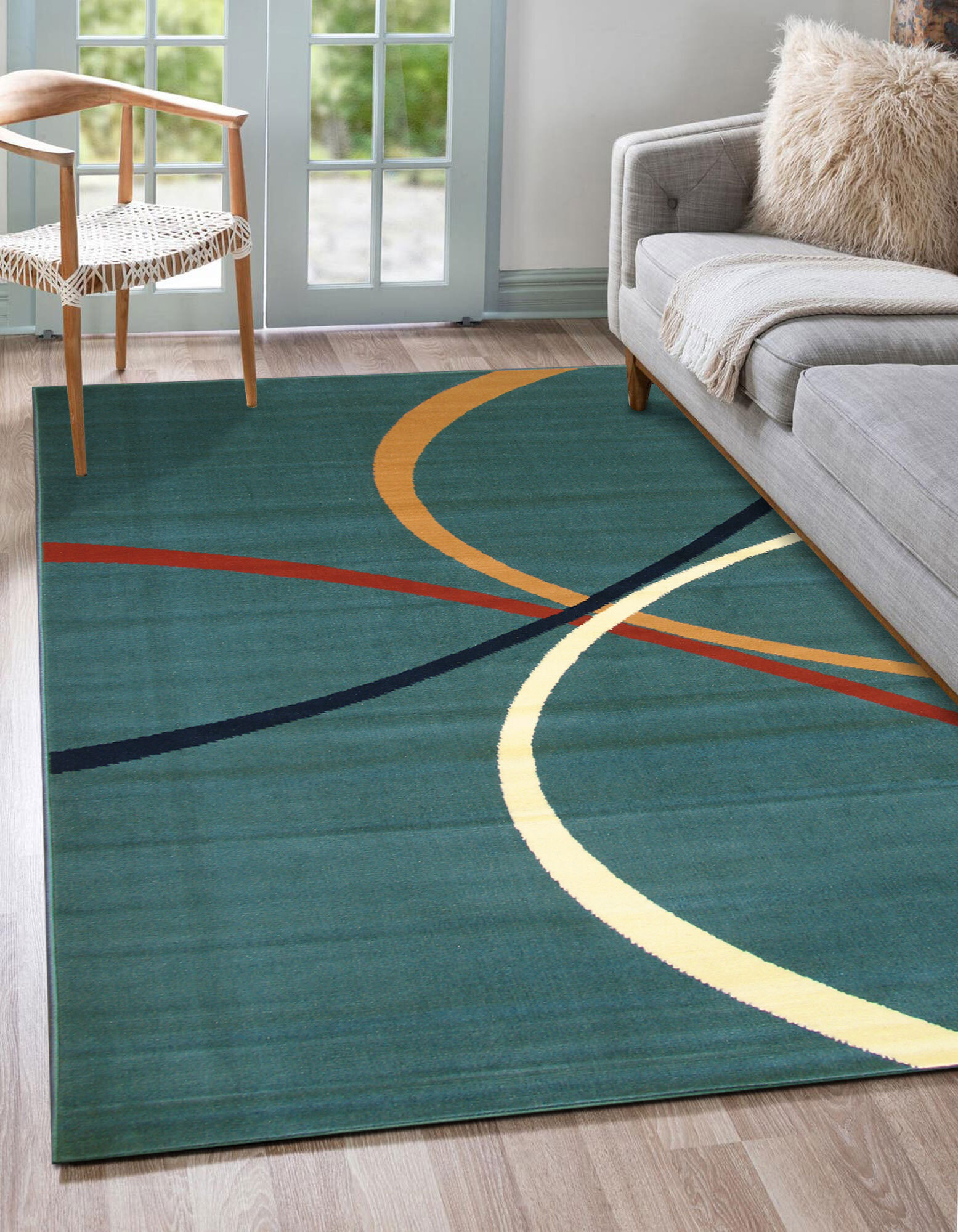 Large View Gil Blue Modern Abstract Rug