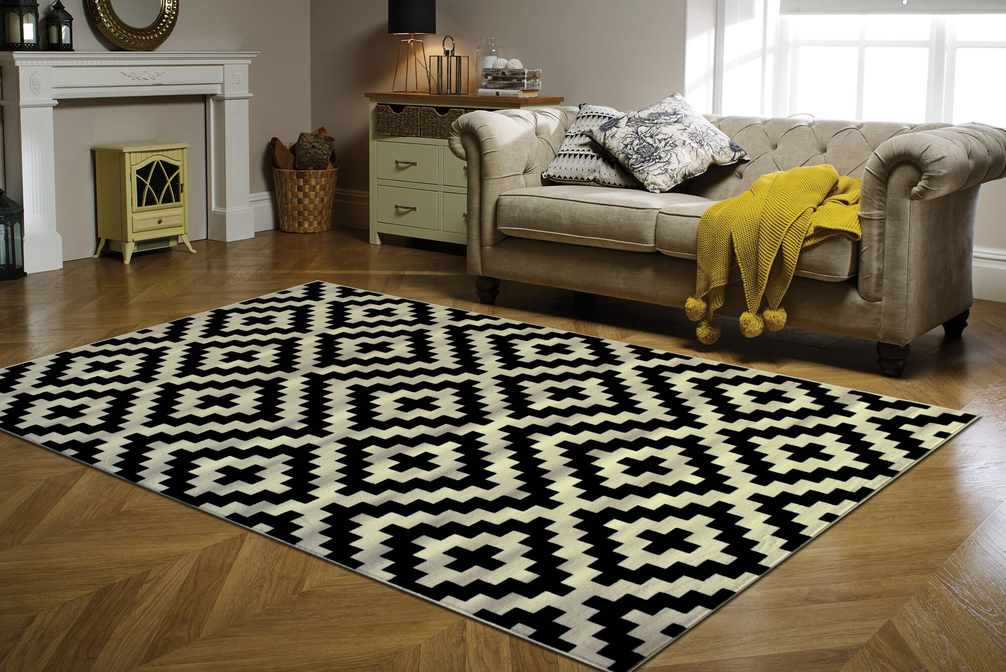 Gil Modern Diamond Pattern Rug