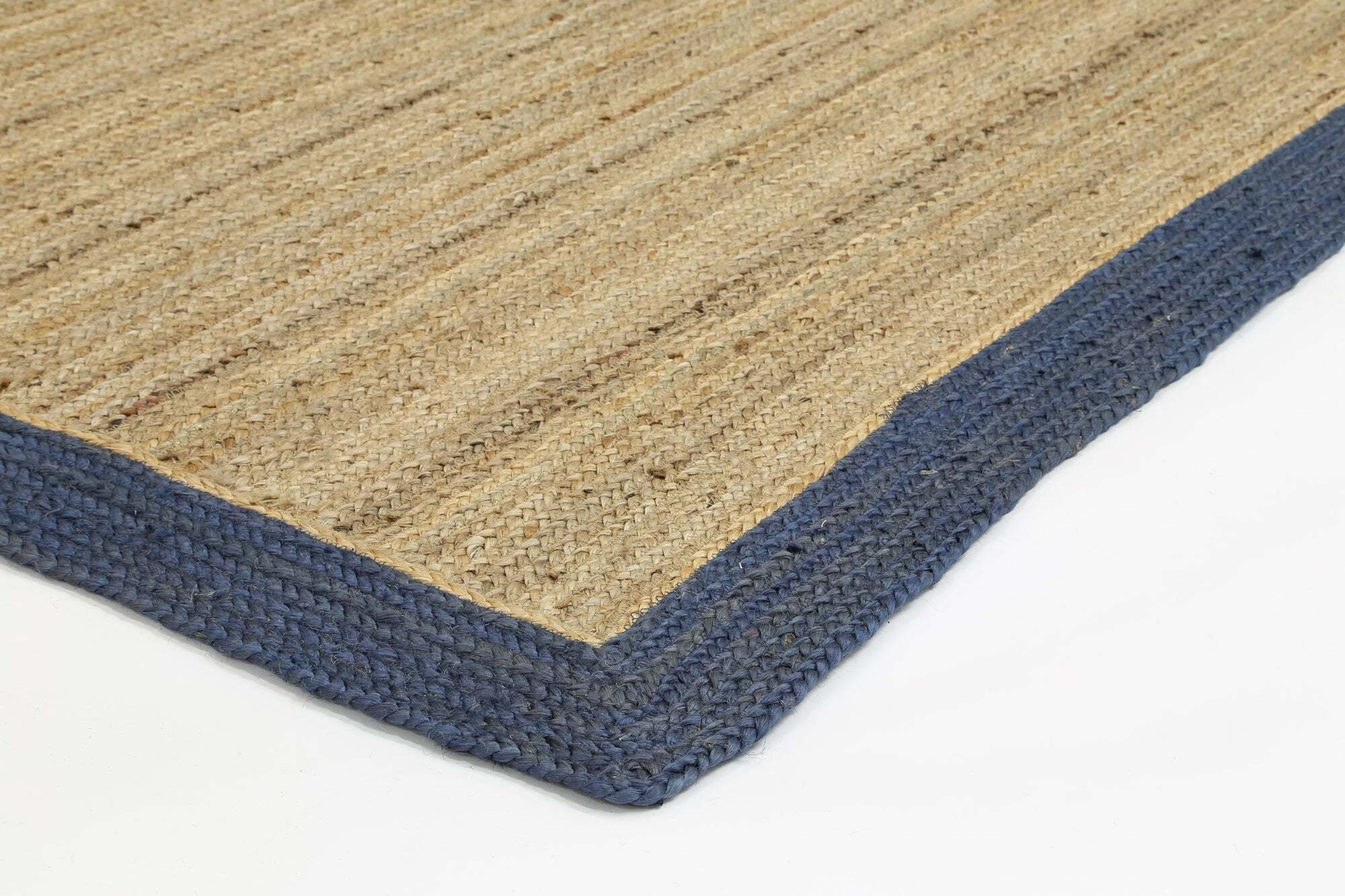 Large View Harrold Navy Border Jute Rug