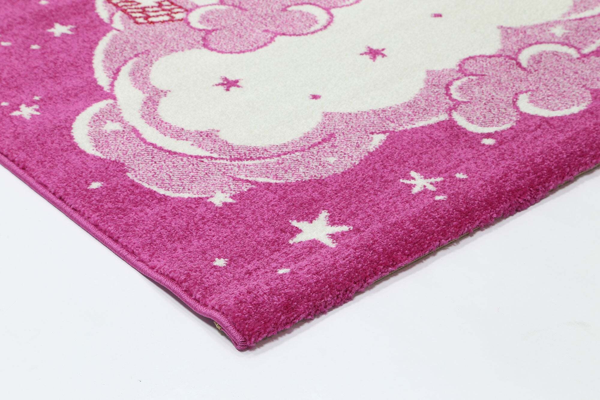 Hello Pink Castle Cloud Kids Rug 